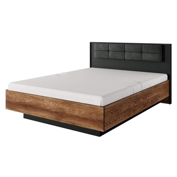 Pat Choleo 160x200, MIRJAN24, castan + negru antracit, 167x210x102 cm