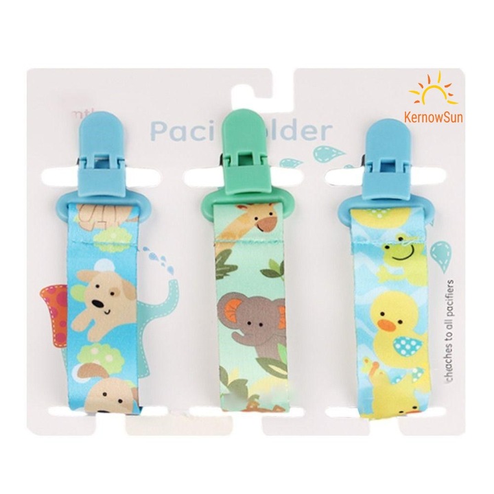 Set 3 lanturi pentru suzeta, KERNOWSUN, Figurine, Multicolor, BPA free