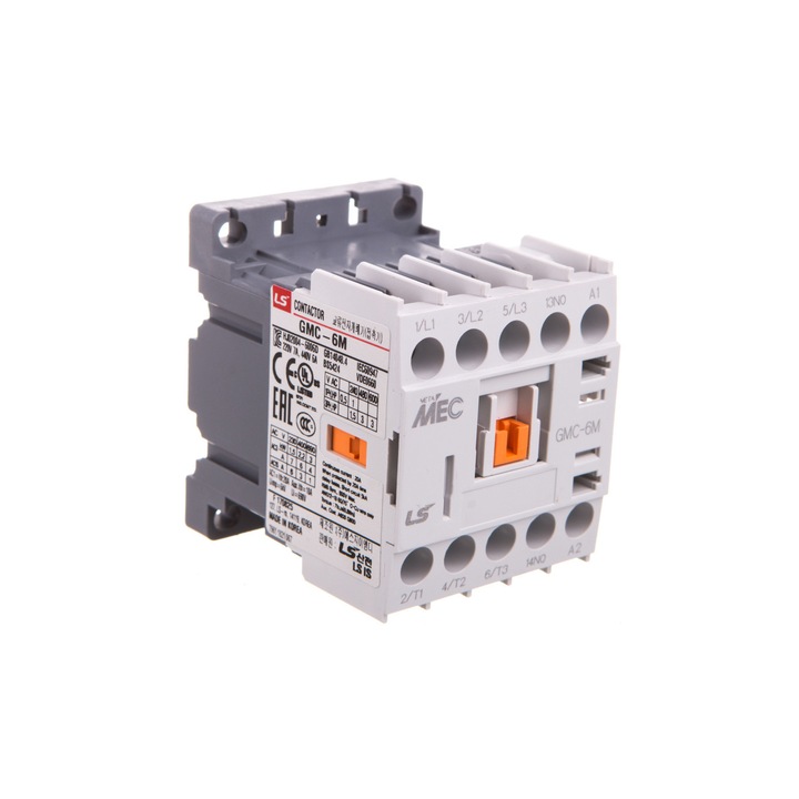 Contactor miniatural, LS, Plastic, 6A, 3P, 1z, 24V, Alb/Gri
