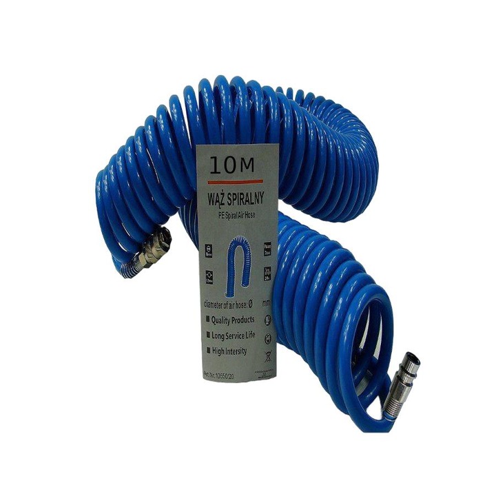 Furtun pneumatic, Silver, Poliuretan, 10m, Albastru