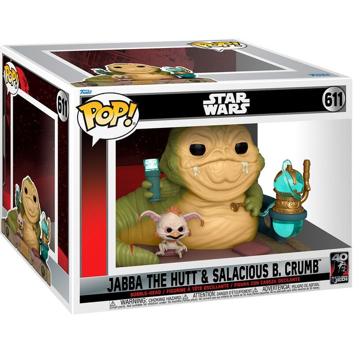 POP figura! Star Wars 611 – Jabba The Hutt & Salacious B. Crumb, Funko POP!, bakelit, 3 év feletti