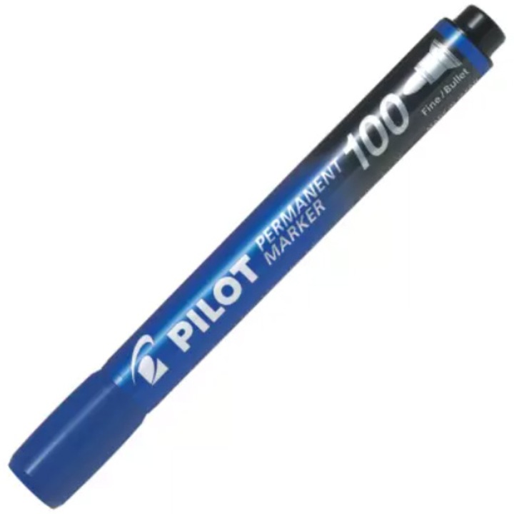 Перманентен маркер P100, 2-4,5 mm, кръгъл връх, Pilot blue