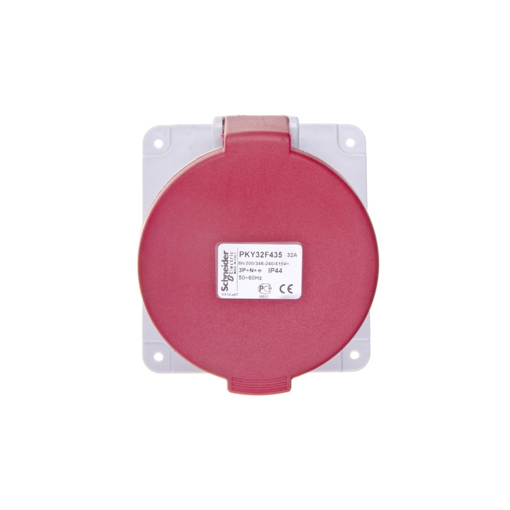 Priza industriala trifazica, SCHNEIDER, 5P, 32A, 400V, Rosu, IP44
