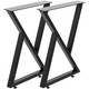 Picior de masa, 800Kg, metal, reglabil, triunghi, de sine statator, 2buc, 71x61cm, negru