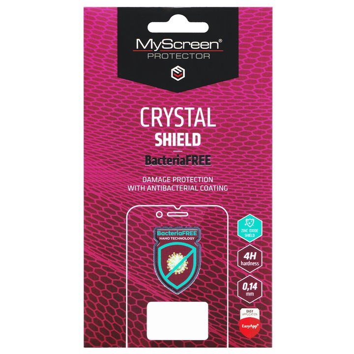 Myscreen crystal bacteriafree képernyővédő fólia, antibakteriális, 4h, nem íves, átlátszó, kompatibilis: Samsung Galaxy A15 4G, SM-A155, / Galaxy A15 5G, SM-A156