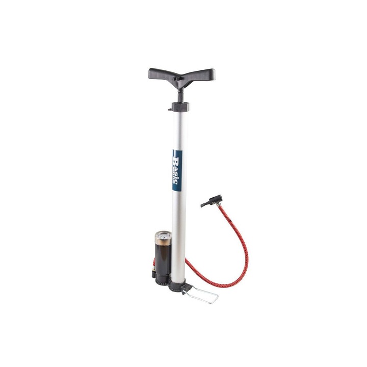 Pompa manuala pentru anvelope cu manometru, Basic 332104