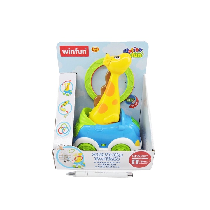 Játékzsiráf, Smily Play, Műanyag, Többszínű