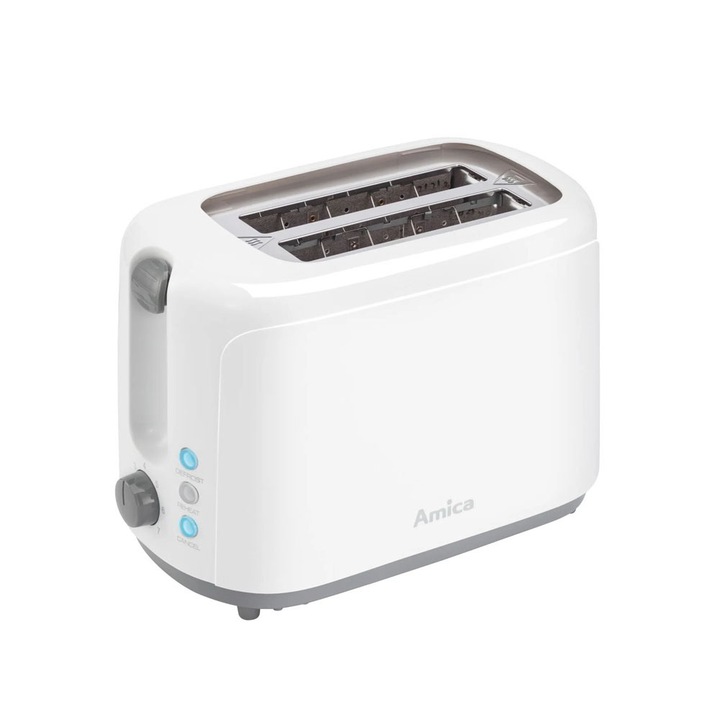 Тостер, Amica, 750 W, 18,2 x 26,1 x 15,4 см, бял