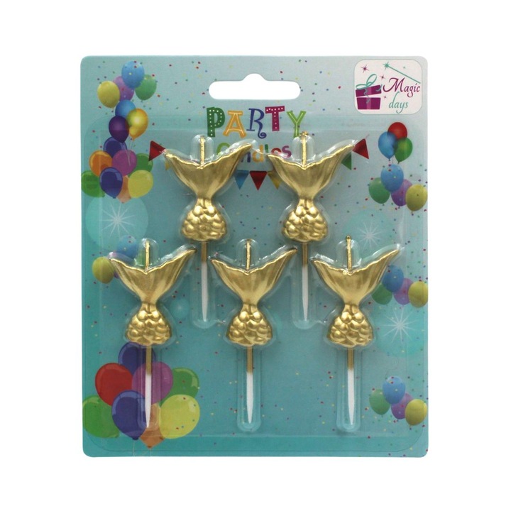 Комплект от 5 парти свещи с опашка на русалка