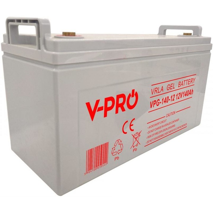 Baterie solara, Volt Polska, Gel, Fara intretinere, Durata de viata de pana la 12 ani, Carcasa ABS etansata, Posibilitate de functionare cu tampon, 6 celule, 12 V, 140 Ah, 233x172x407mm, 33.5 kg