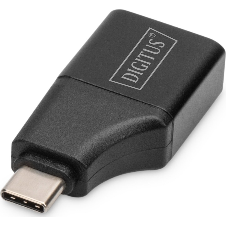 Адаптер, Digitus, Алуминиев, USB-C, 5 см, Черен