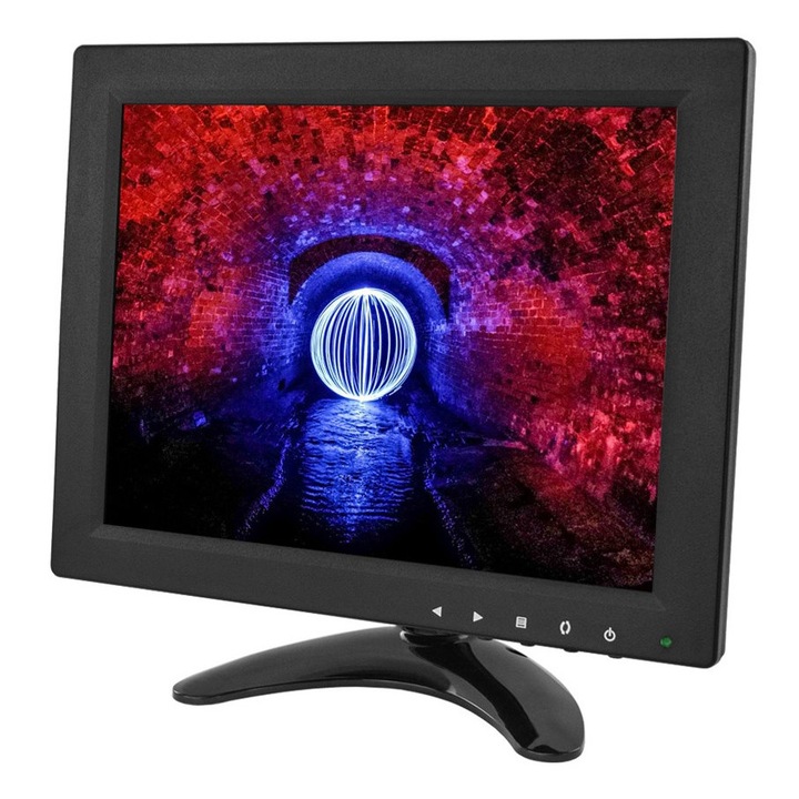 LCD/LED monitor, Nvox, 10 hüvelykes, VGA/HDMI/AV/USB, 1024x768 px, fekete