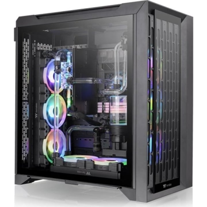 Carcasa Fractal Design, Meshify 2 Compact, sticla temperata, negru, cu sursa, ATX