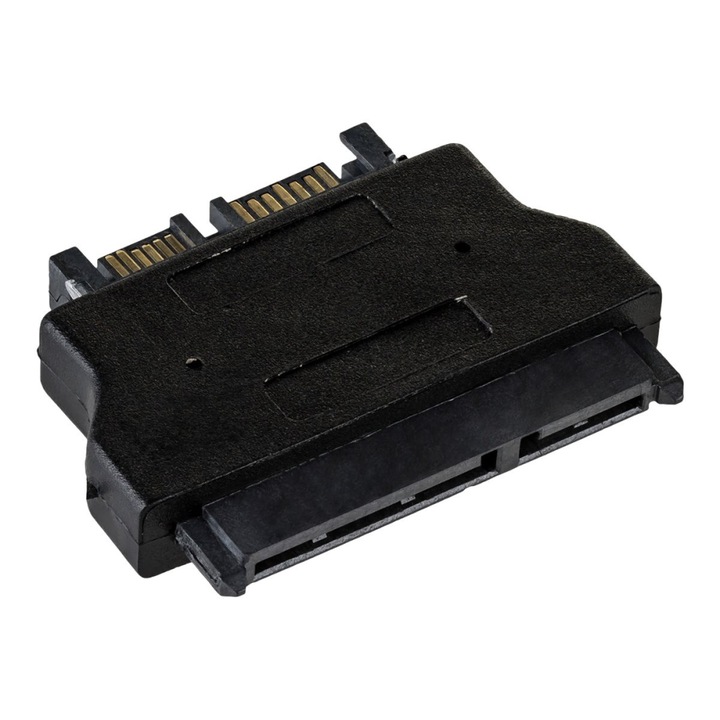 Adaptor, Akyga, SATA - SATA, Slimline, 13 / 22 pini, Negru