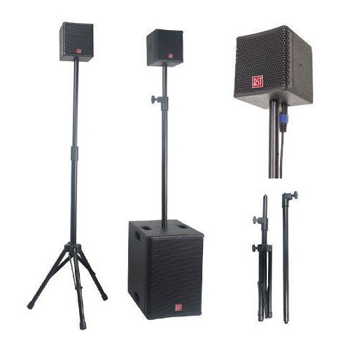 Set boxe profesionale active BST, 560W RMS, subwoofer si 2 sateliti, stative