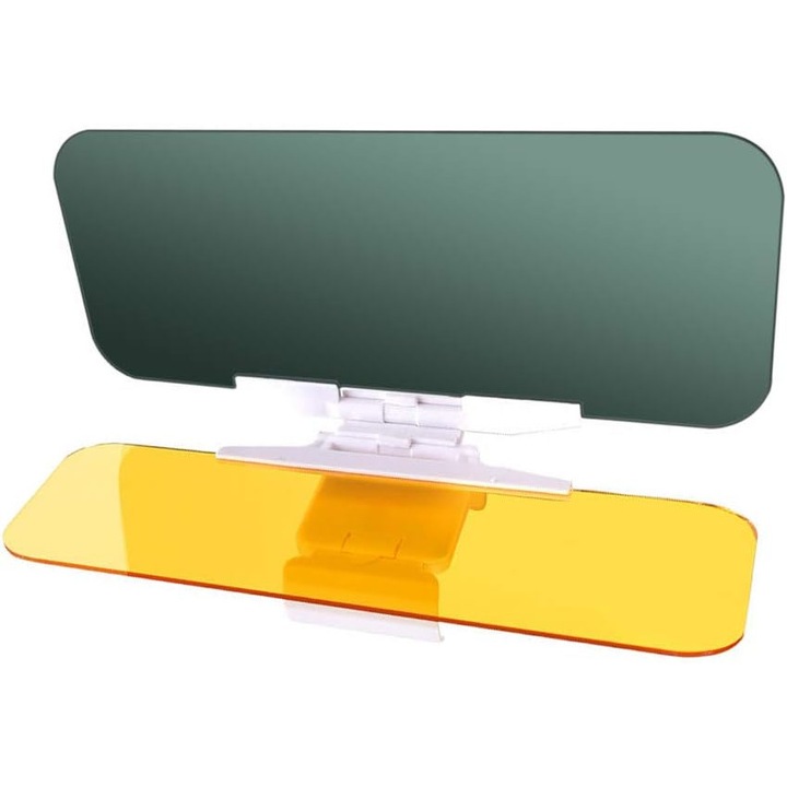 Set parasolare auto, QttvbTna, Anti-orbire zi/noapte, Reglabil, Gri/galben