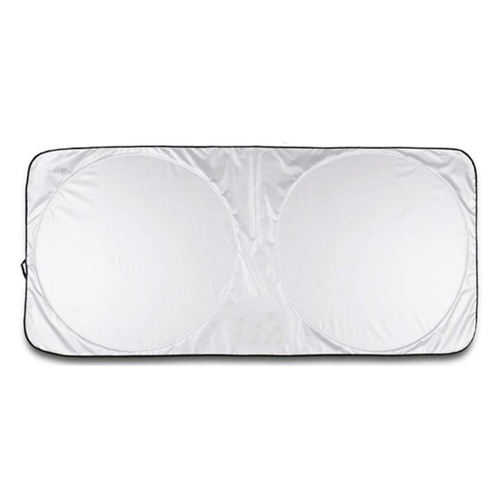 Сенник за кола QttvbTna, UV защита, сгъваем, сребрист, 165x94 см, с капак за съхранение