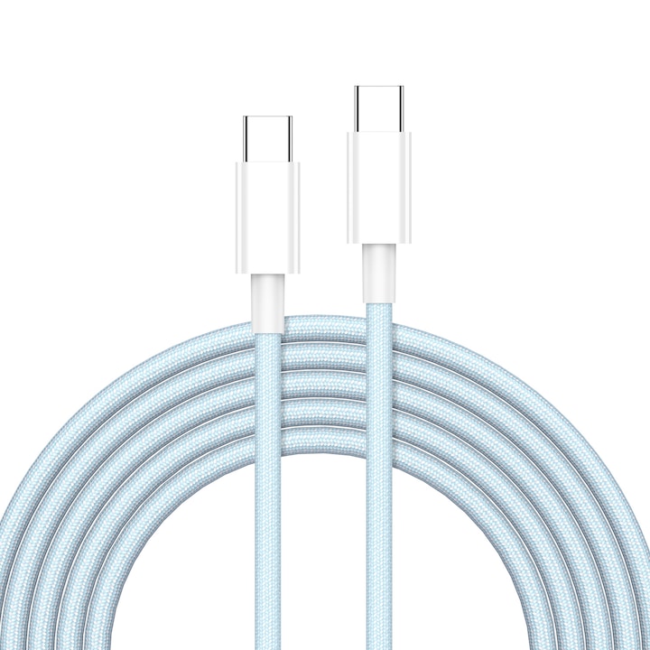 Adatkábel, USB-C, 60 W, USB Type-C – USB Type-C, iPhone 15/Plus/Pro/Pro Max, kék