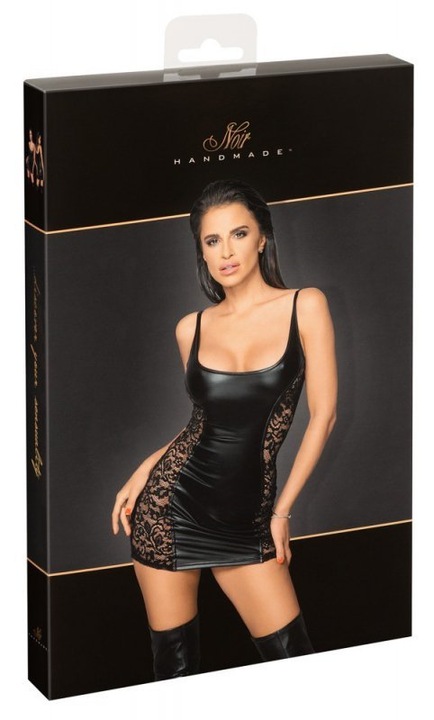 Rochie sexy Aisha, Noir, Poliamida/Elastan, Negru