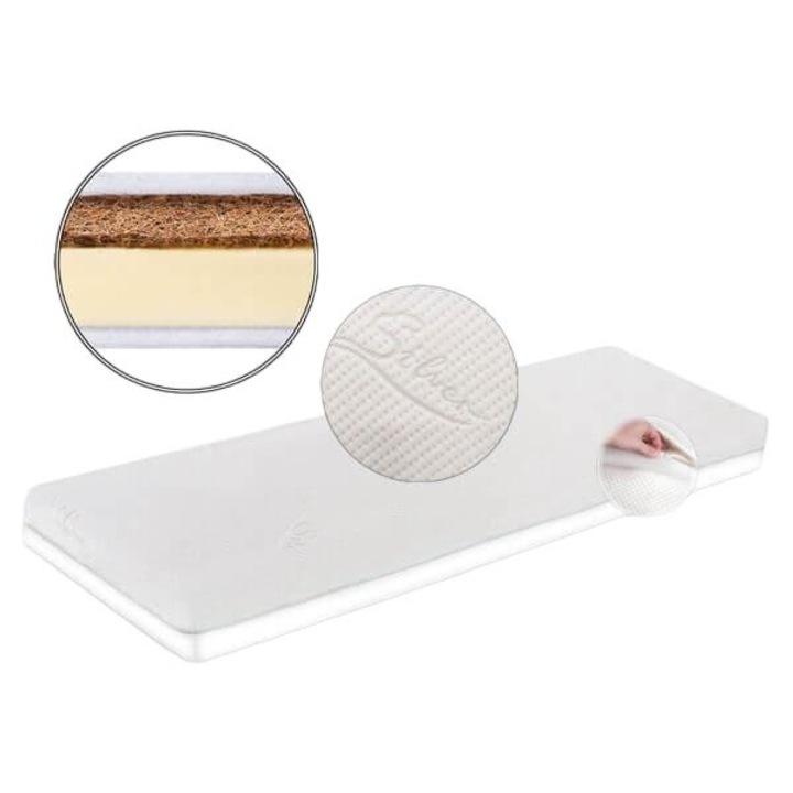 Saltea copii, Fibra de cocos/Spuma, 120x60 cm, Alb