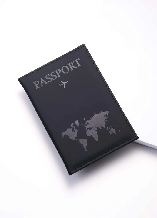 Coperta de protectie pentru pasaport si carduri, Negru