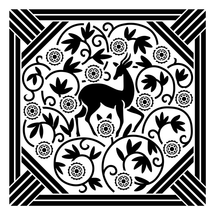 Sablon constructii 3D Stag Story, 50x50cm, reutilizabil, plastic