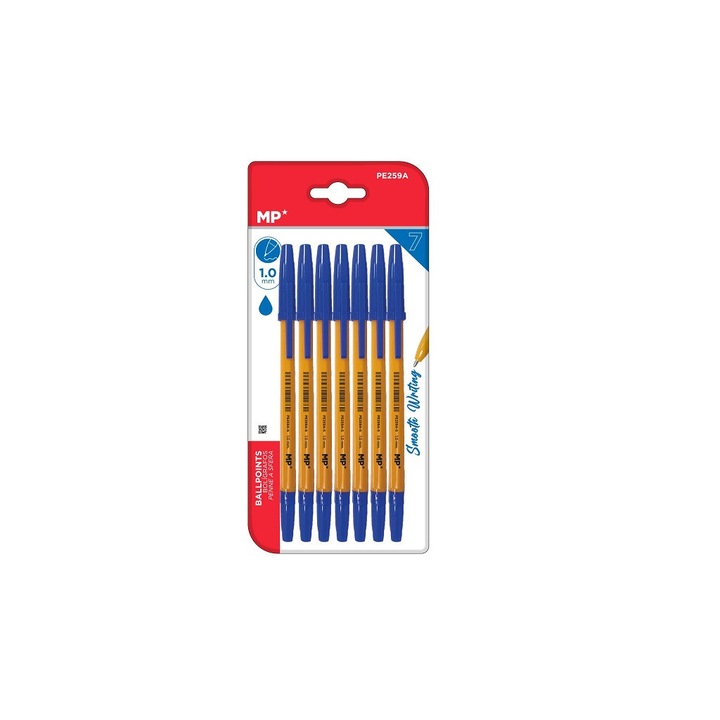 Комплект от 7 сини химикалки