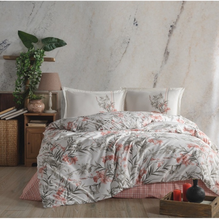 Dupla ágynemű, 100% megerősített pamut, 4 db, 240 x 260 cm, Ralex Pucioasa, Aprila