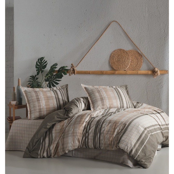 Dupla ágynemű, 100% megerősített pamut, 4 db, 240 x 260 cm, Ralex Pucioasa, Modena