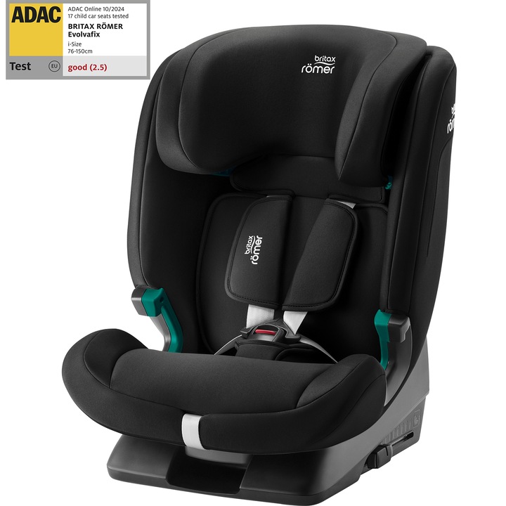 Столче за кола Britax Romer Evolvafix, Space Black, 15 месеца-12 години, 76-150 см, 36 кг