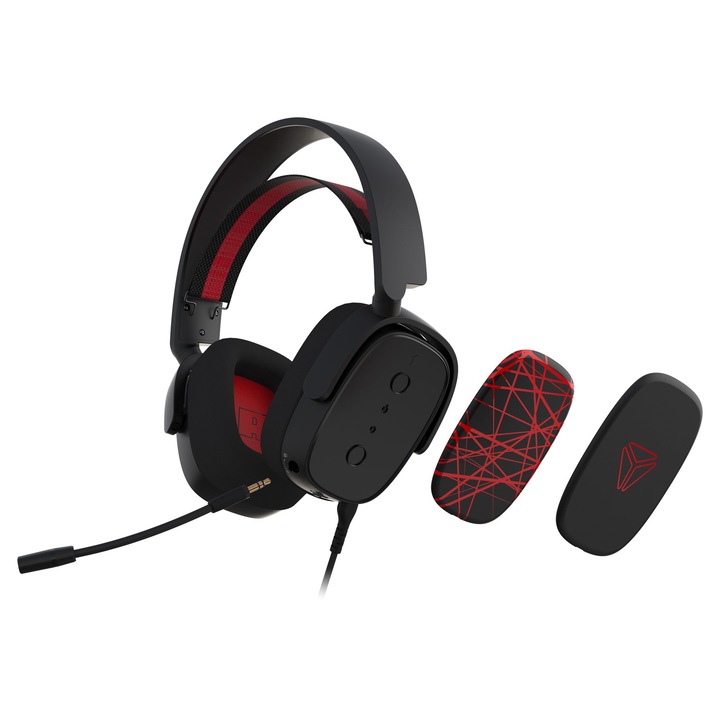 Casti YHP 3040 Vector Gaming, Yenkee, Negru/Rosu