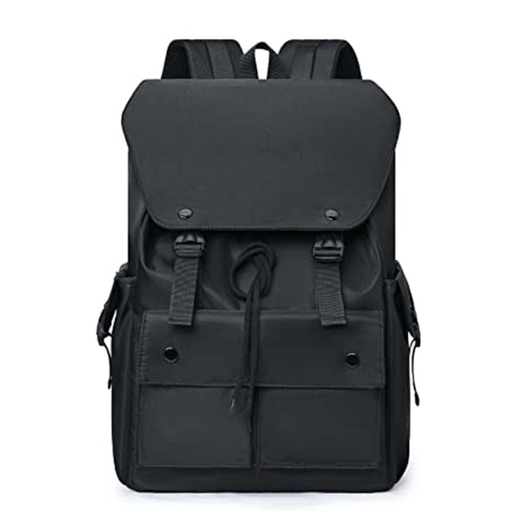 Geanta pentru barbati pentru laptop, Dollcini, Nylon, rezistenta la apa, 28x15x49cm, Negru