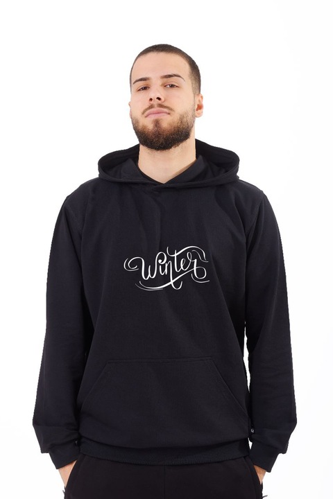 Суичър за мъже, персонализиран със зимен вятър, памук, черен, M