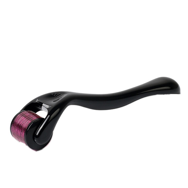 Rola Dermatologica, 0.25mm, Impotriva caderii parului, Vergeturilor, Cicatricilor, Ridurilor, ABS/Otel inoxidabil, YHJ, Negru/Violet