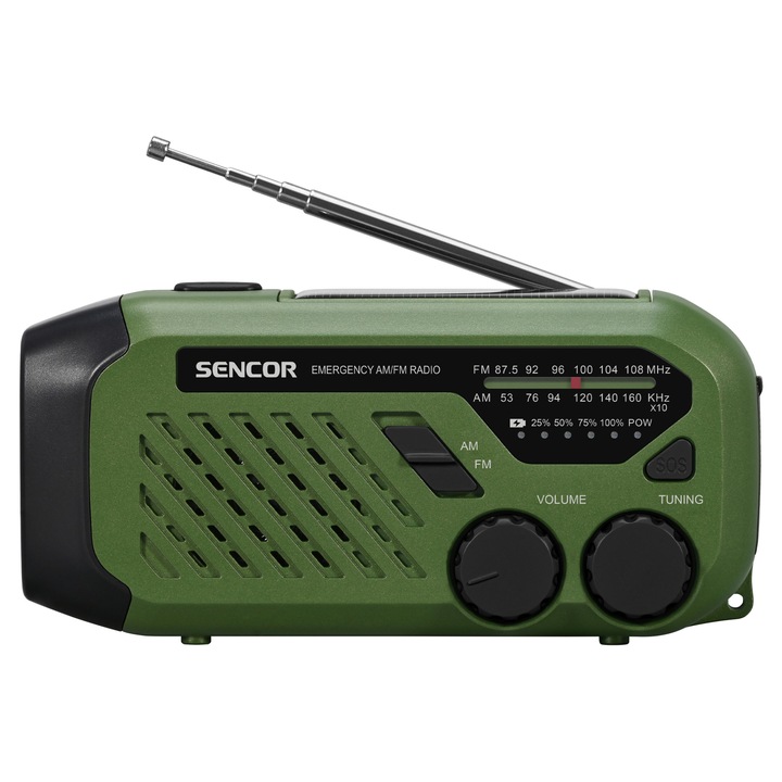 Radio portabil, Sencor, SRD 1000SCL GR, 87,5 - 108 MHz, Verde (SRD 1000SCL)