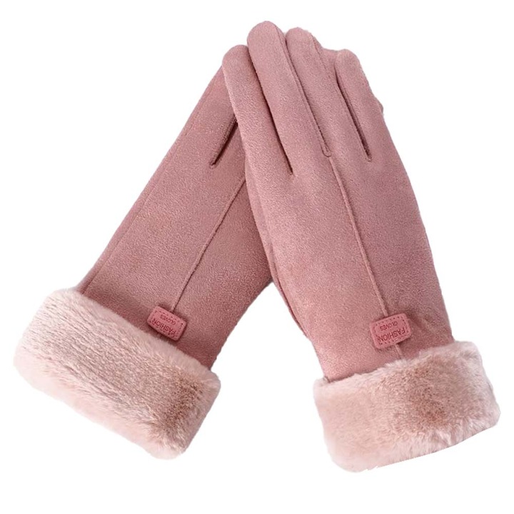 Dollcini női kesztyűk őszi és télen meleg kesztyűk teljes ujjú kesztyűk női szabadtéri sportkesztyűk 432902, rózsaszín, One-Size