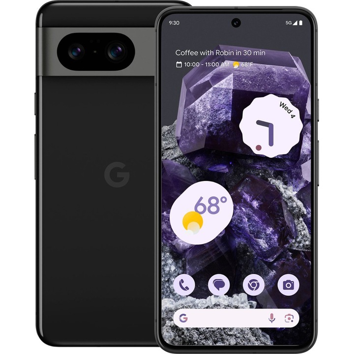 Мобилен телефон Google Pixel 8, 128GB, 8GB RAM, 5G, Obsidian