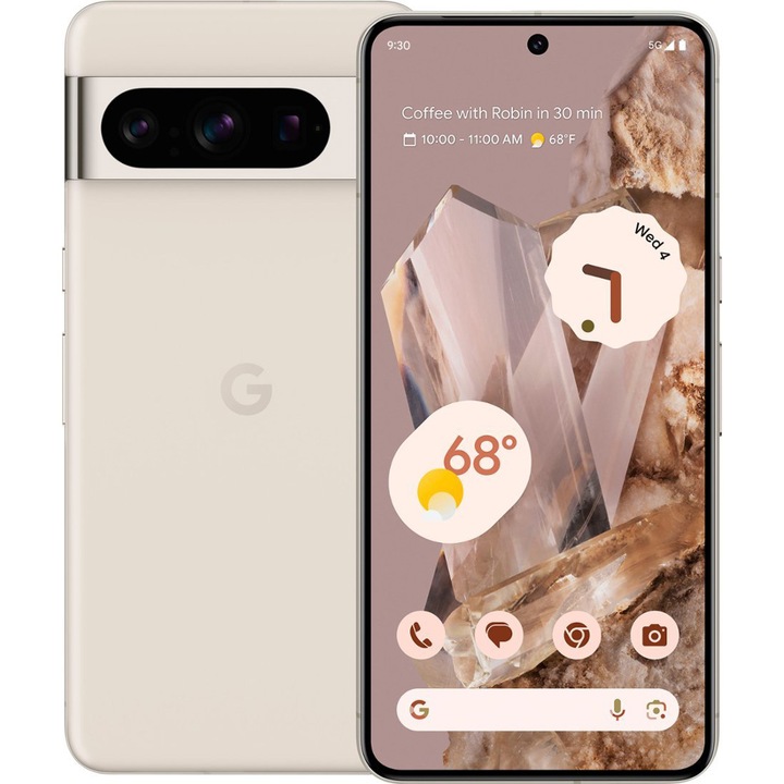 Мобилен телефон Google Pixel 8 Pro, 128GB, 12GB RAM, 5G, Porcelain