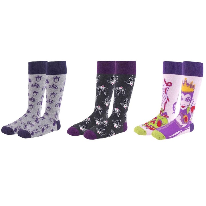 Комплект 3 чифта чорапи, Cerda, Villains, Cotton, Multicolor, 36-41