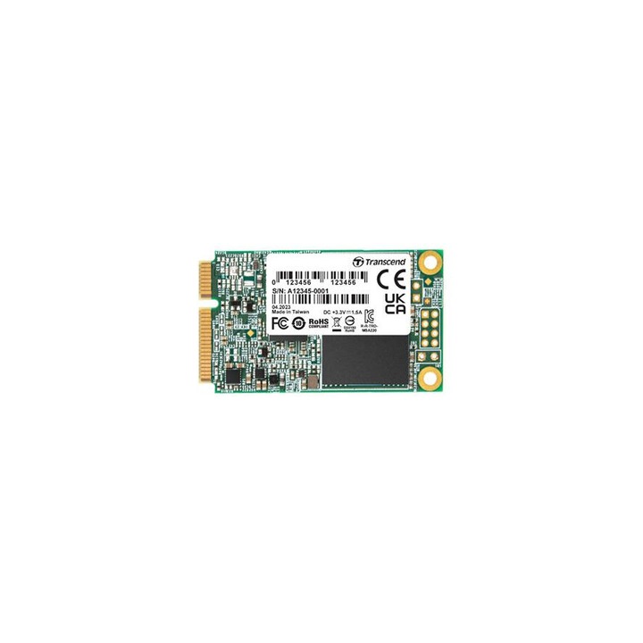 SSD, Transcend, 128GB, mSATA, SATA III, черен