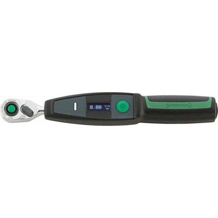 Cheie dinamometrica electronica, Stahlwille, Maner Plastic, Semnal LED, Baterie litiu 3.6 V, Verde / Negru