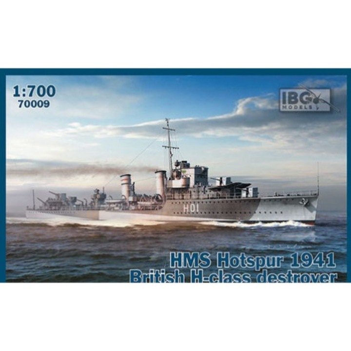 Nava model din plastic HMS Hotspur 1941 distrugator britanic clasa H
