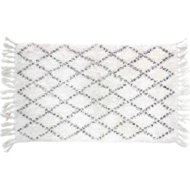 Covor pentru interior, Douceur D'Interieur, Bumbac, 50x80 cm, Alb