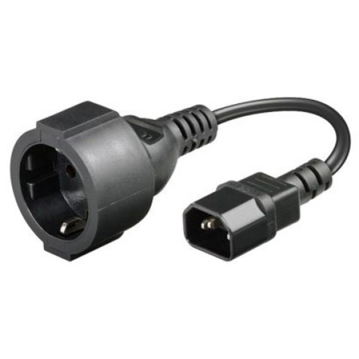 Adaptor, MicroConnect, C14, 0.23 m, Negru