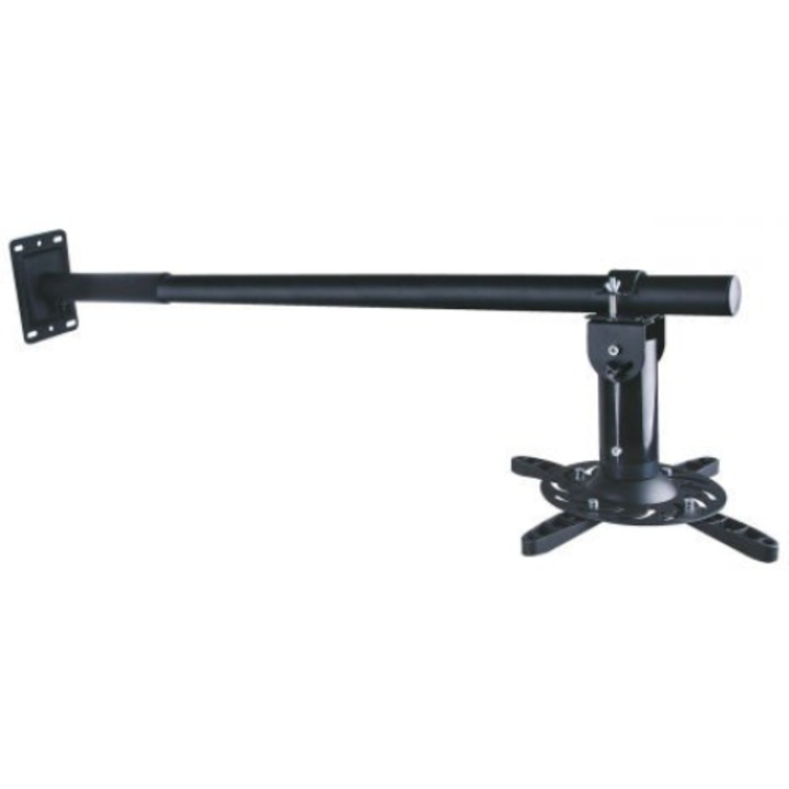 Suport pentru videoproiector, Art, pentru perete, 100-200cm, negru, max 15kg