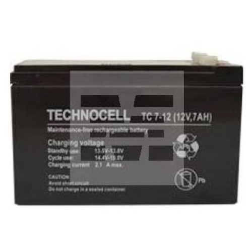 Акумулатор AGM Technocell, 7Ah, 12V, черна - eMAG.bg