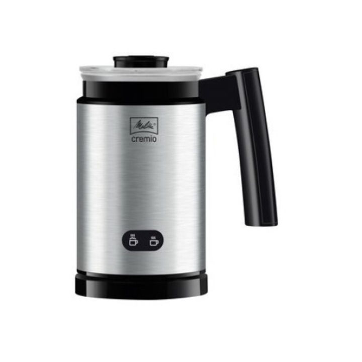 Spumator de lapte electric, Melitta, Inox, 250 ml, Negru/Argintiu