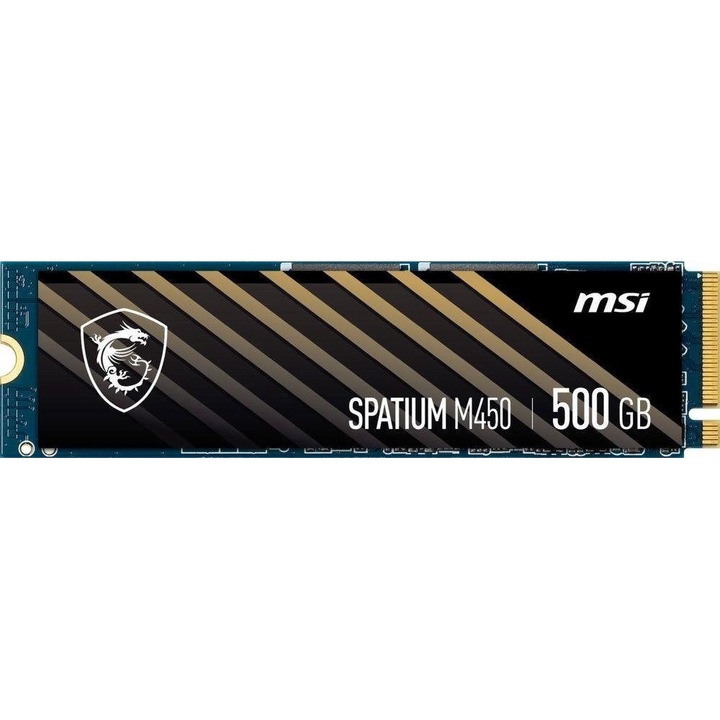SSD твърд диск, MSI SPATIUM M450, 500GB, PCIe Gen4x4, NVMe 1.4, M.2 2280