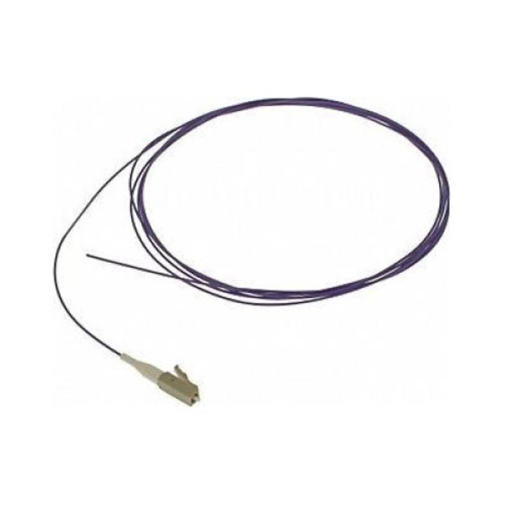 Cablu Pigtail multimod OM3, Fibra optica, Conector retele mare viteza, LC, 2 m, Negru