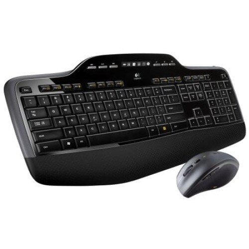 Set tastatura + mouse Logitech, Wireless, Negru
